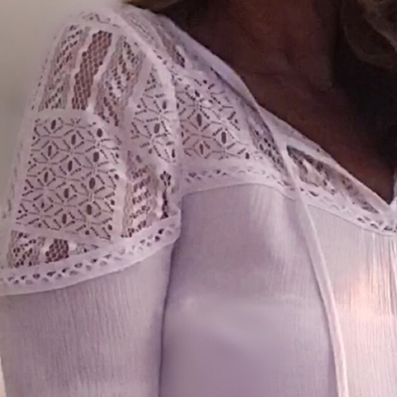 White • Lace • Peasant • Top - Picture 5 of 7