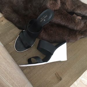 Kate Spade leather wedge slides size 10