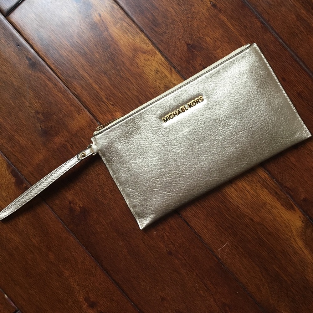 Michael Kors metallic clutch