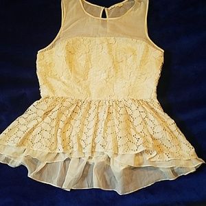 NWOT Anthropologie peplum lace top