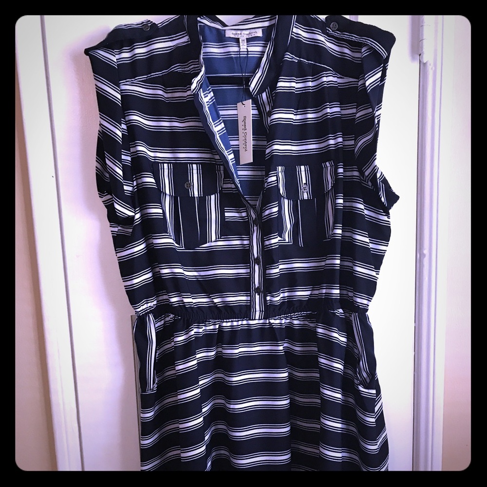 Nautical Stripe 3X Dress with Pockets 🌸