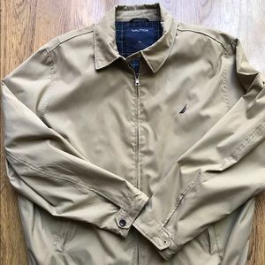 Nautica Golf Windbreaker Jacket Khaki Zip Up