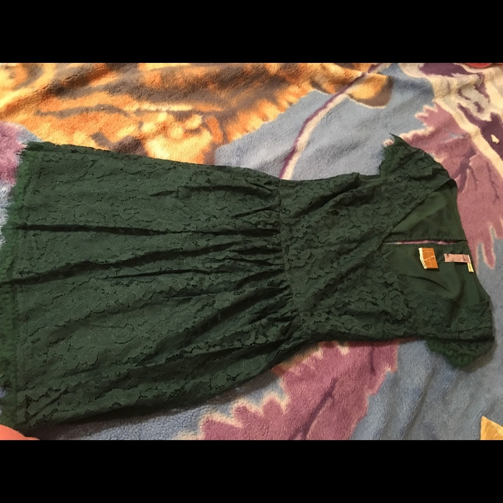 Dark green lace dress