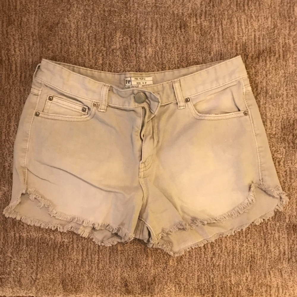Grey Free People jean shorts