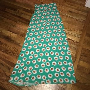 Patterned sunflower maxi skirt