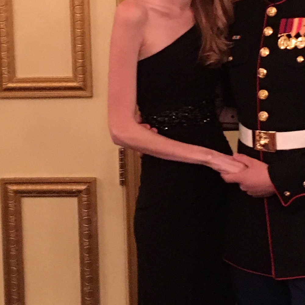 Black beaded gown