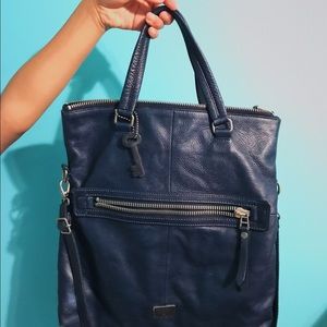 Navy Fossil Shoulder Bag