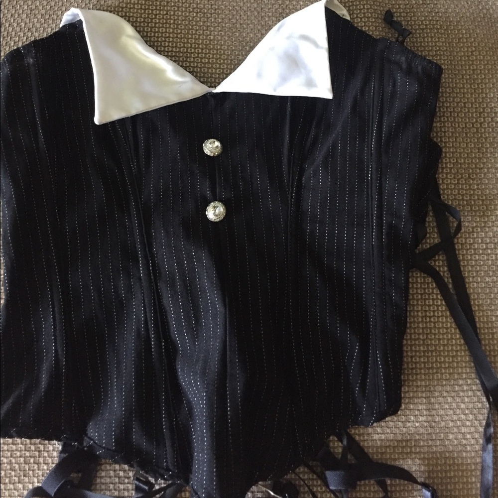 Black & White Pin Stripe Corset