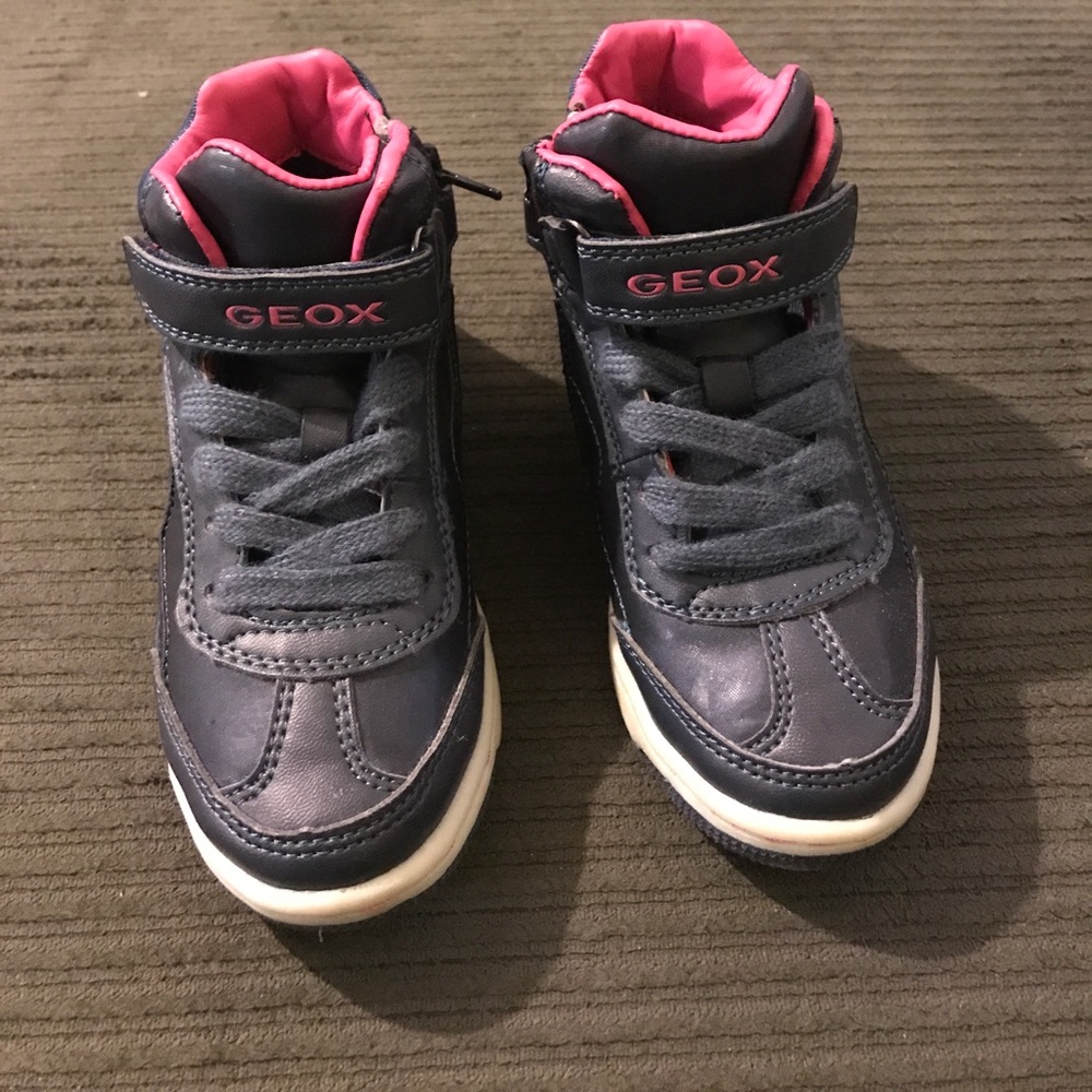 Girls Geox Navy Blue High Tops Sneakers