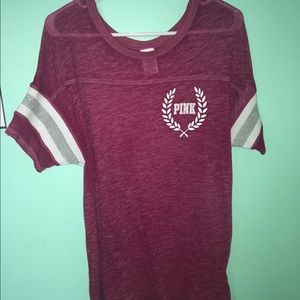 Maroon pink sheer top