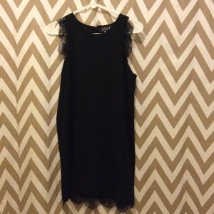 Black lace trim dress