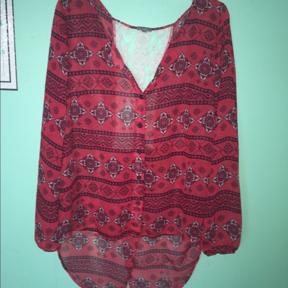 Sheer pattern blouse