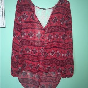 Sheer pattern blouse