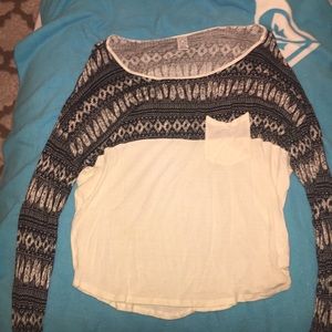 Long sleeve tribal print shirt