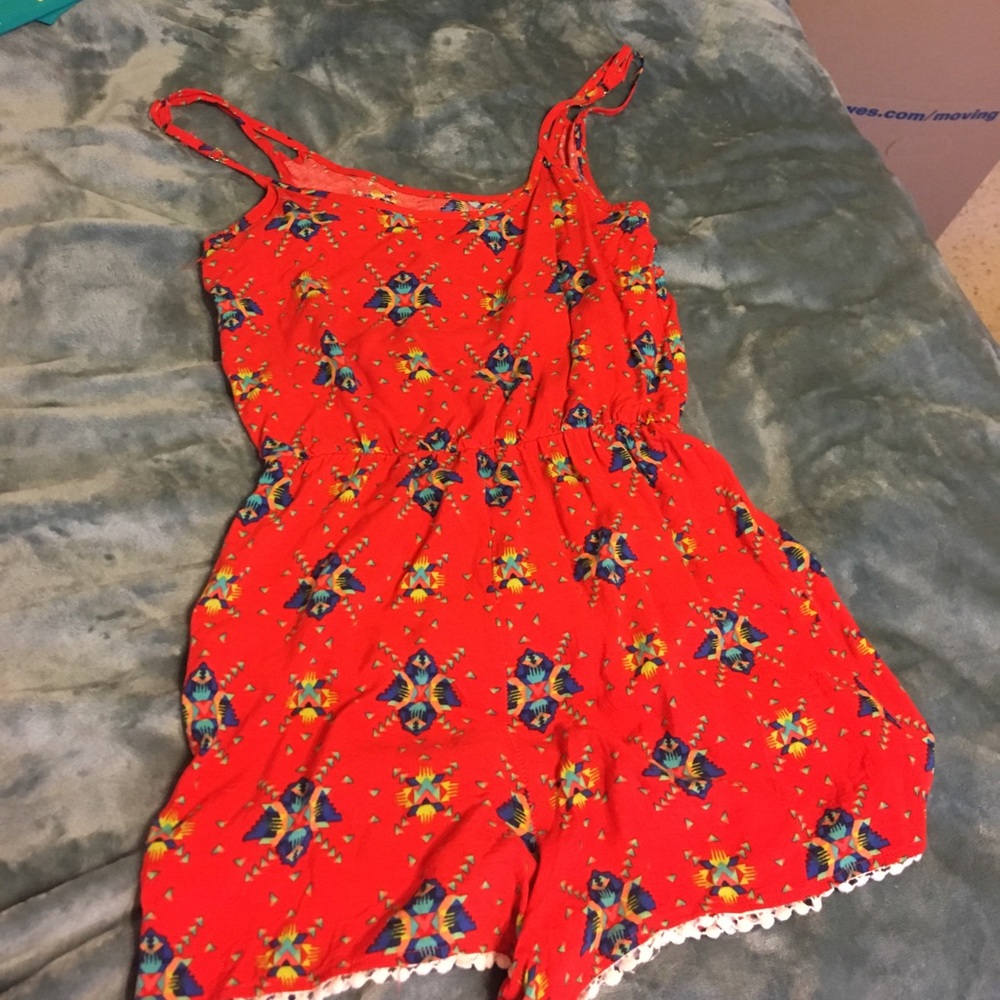 Red Aztec romper - Picture 2 of 2