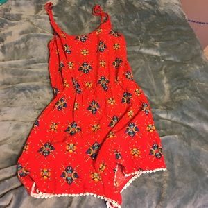 Red Aztec romper
