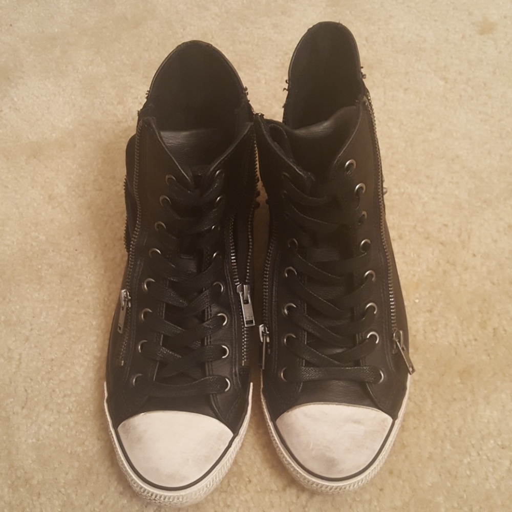 EUC ALDO BLACK STUDDED  GYM SHOES