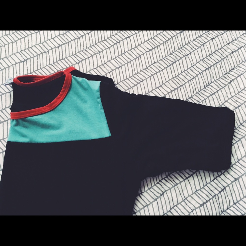 Lularoe Julia black with red/turquoise size-large