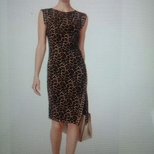 Michael Kors, Animal Print Sheath Dress, Size L