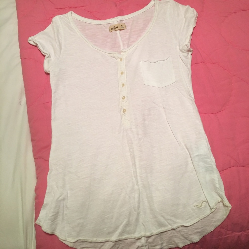 white scoop neck t-shirt from Hollister