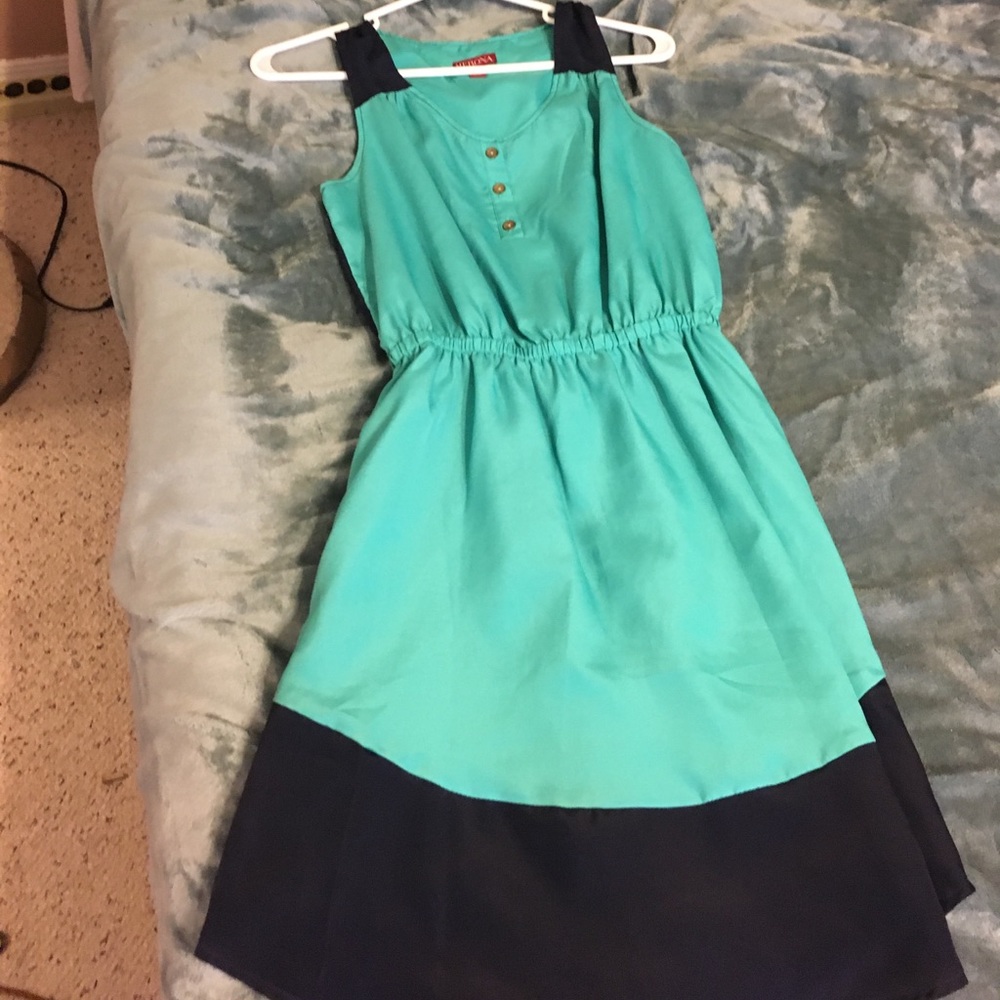 Teal and Navy blue dress