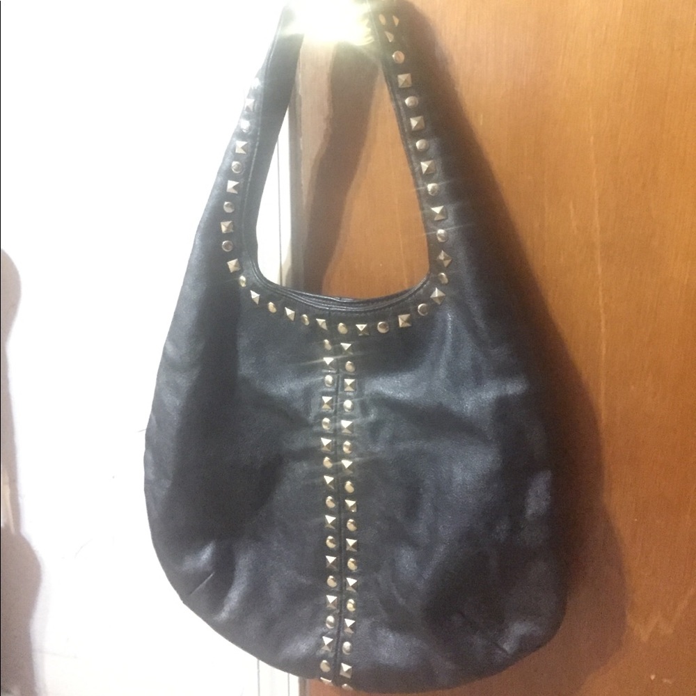 Black & Gold Large Shoulder Purse