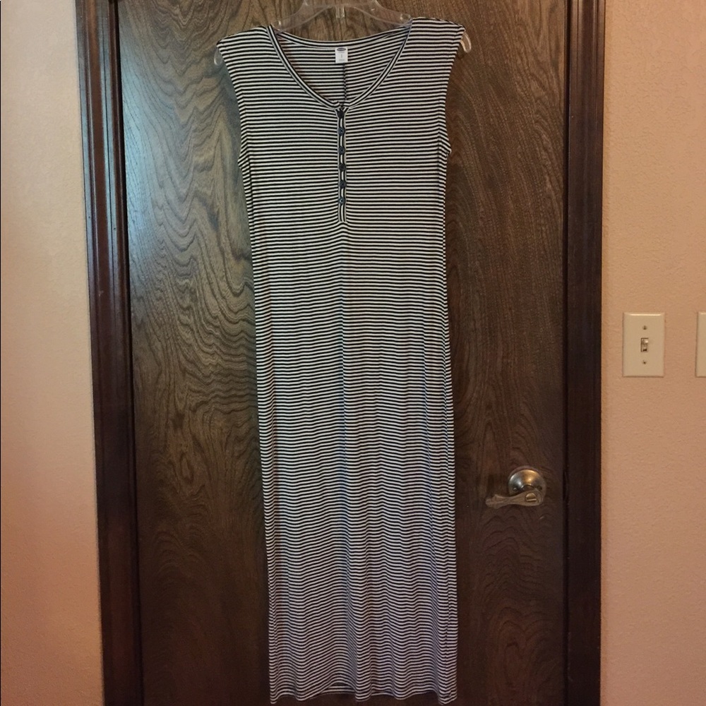 Old Navy Midi Black & White Summer Dress Sz Small
