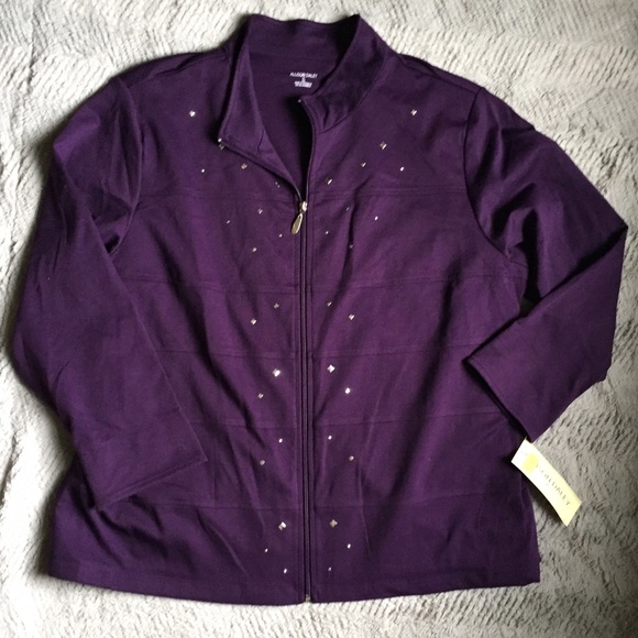 NWT Allison Daley Zip Up Studded jacket - Picture 1 of 3