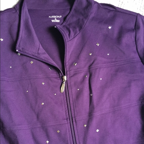 NWT Allison Daley Zip Up Studded jacket - Picture 2 of 3