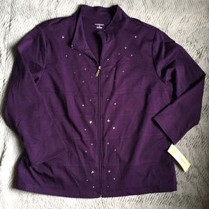 NWT Allison Daley Zip Up Studded jacket