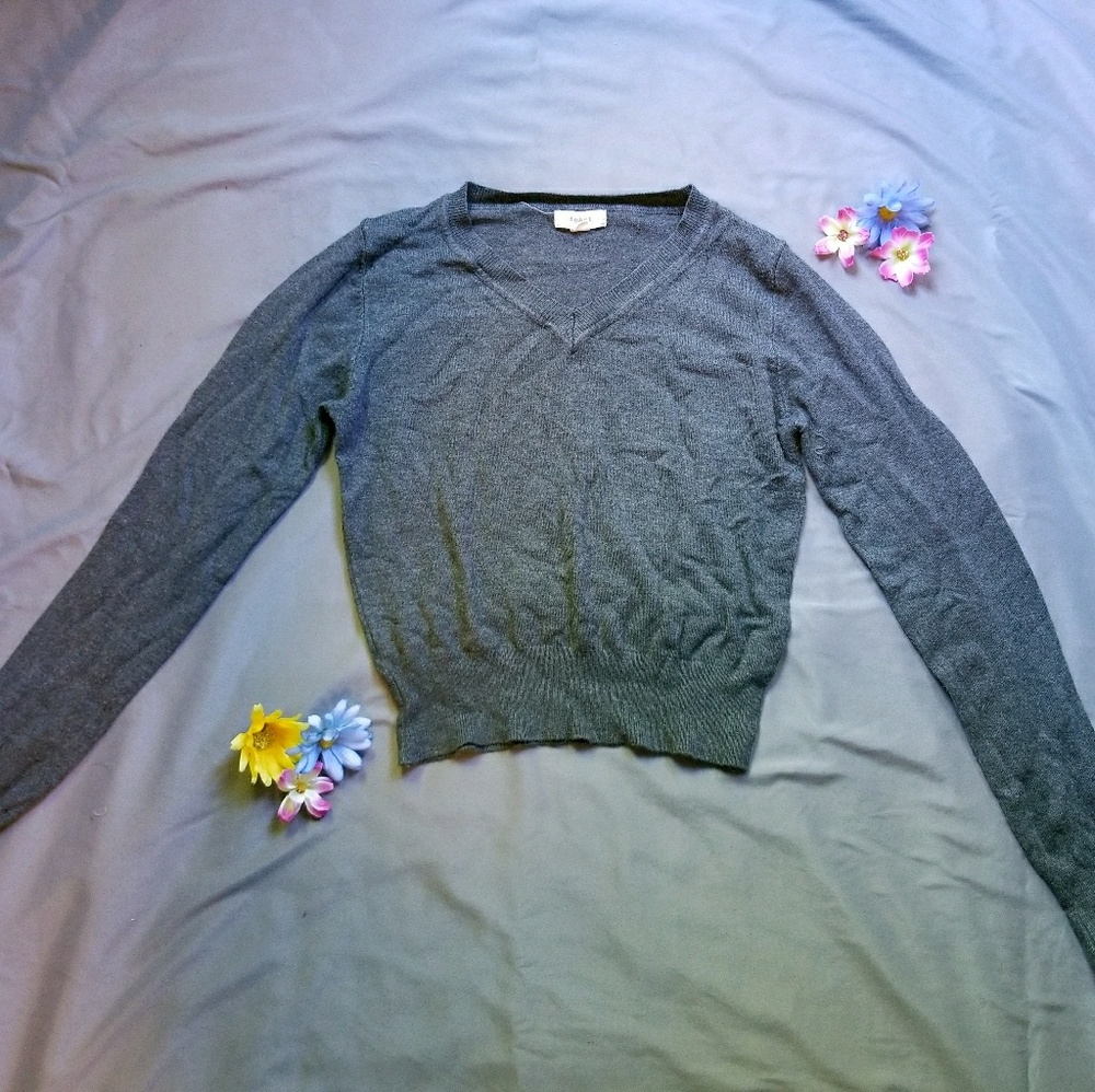 🐘Gray Crop Top Sweater🐘