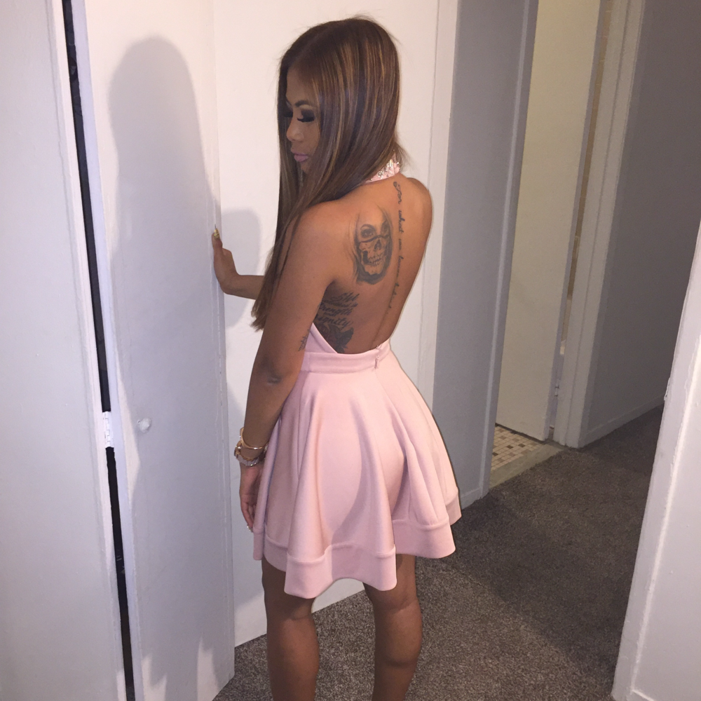 Bebe Blush Backless Dress