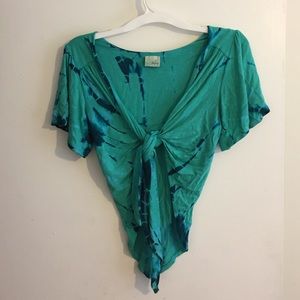 Turquoise front ty top