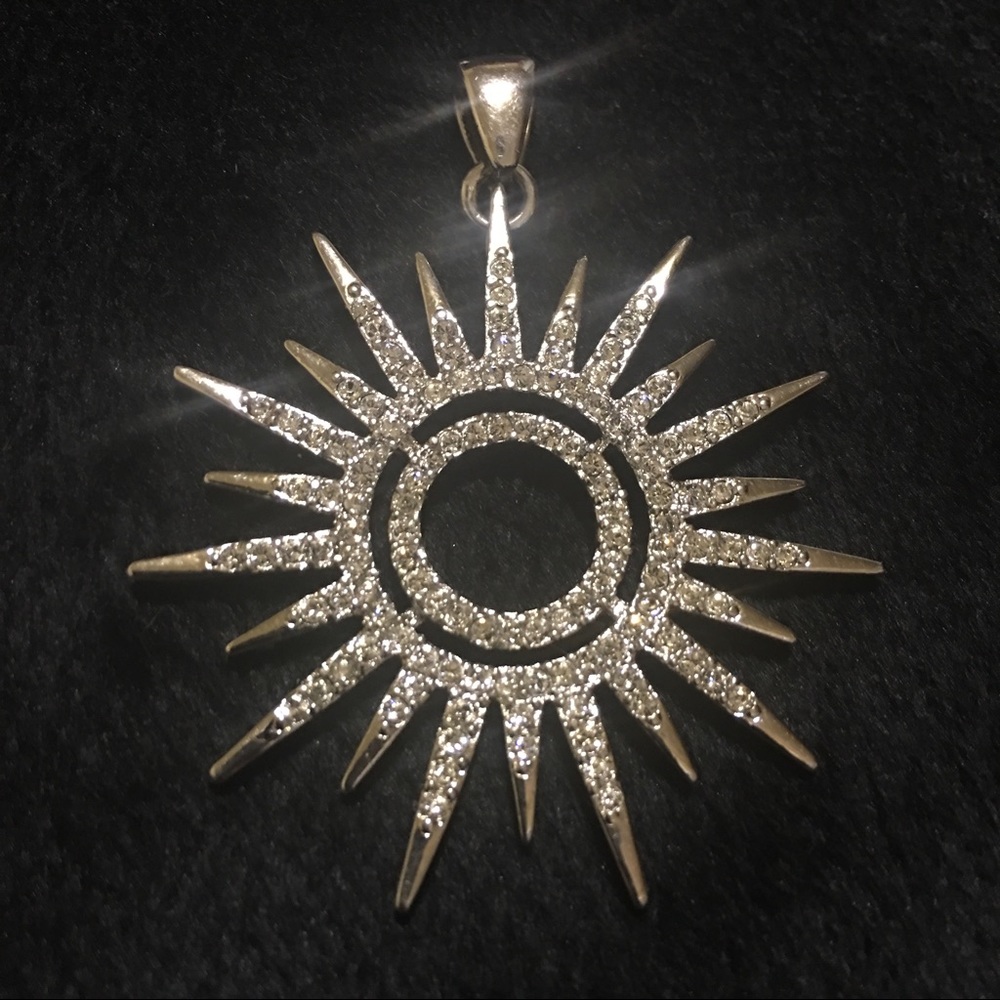 Genuine CZ Sunburst Pendant