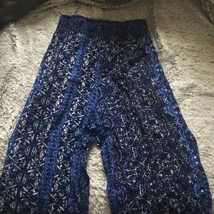 Blue flowy pants