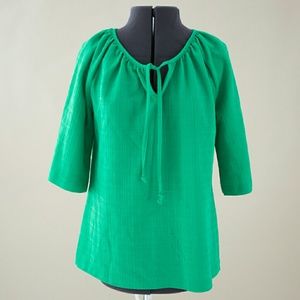 Kelly green vintage peasant blouse