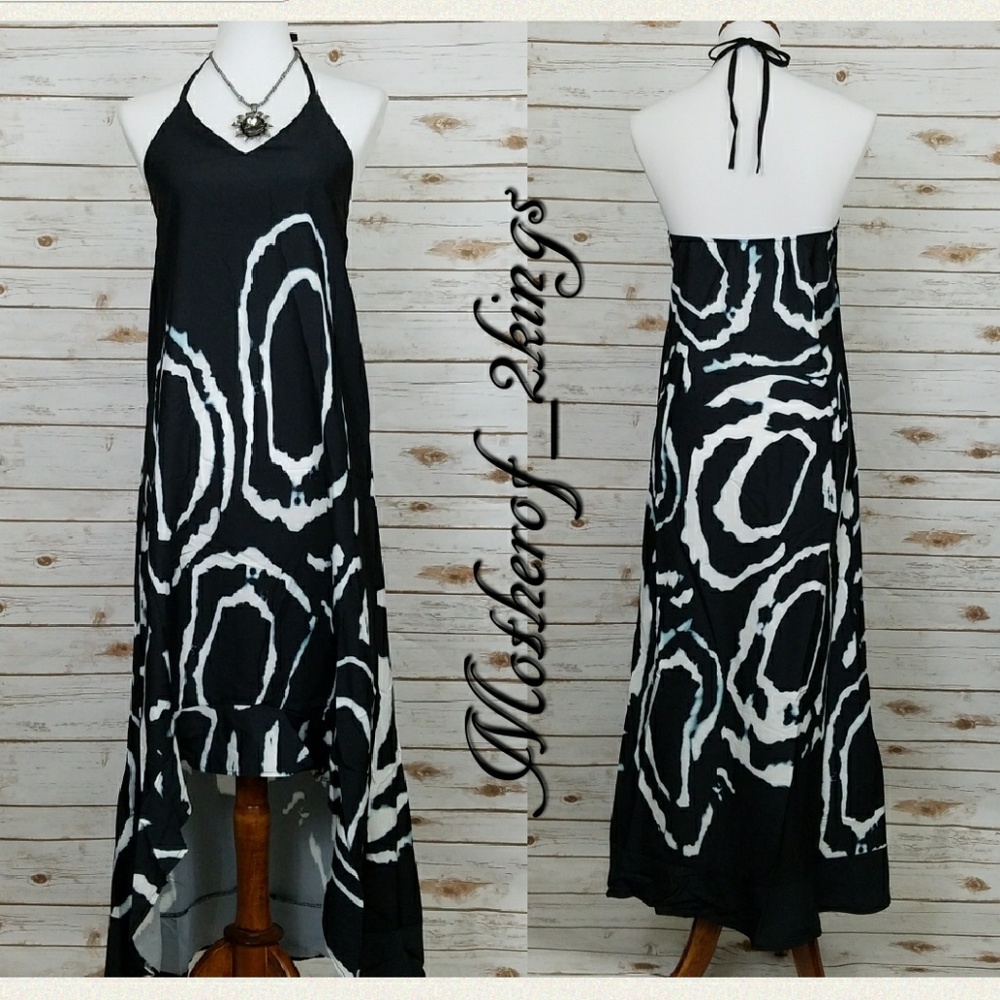 ♠🔥LAST ONE🔥♠BLACK/WHITE HI-LOW DRESS - Picture 3 of 4