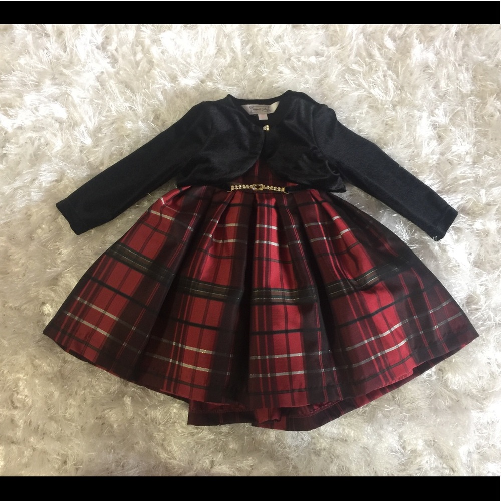 Pippa & Julie Girls Plaid Party Dress