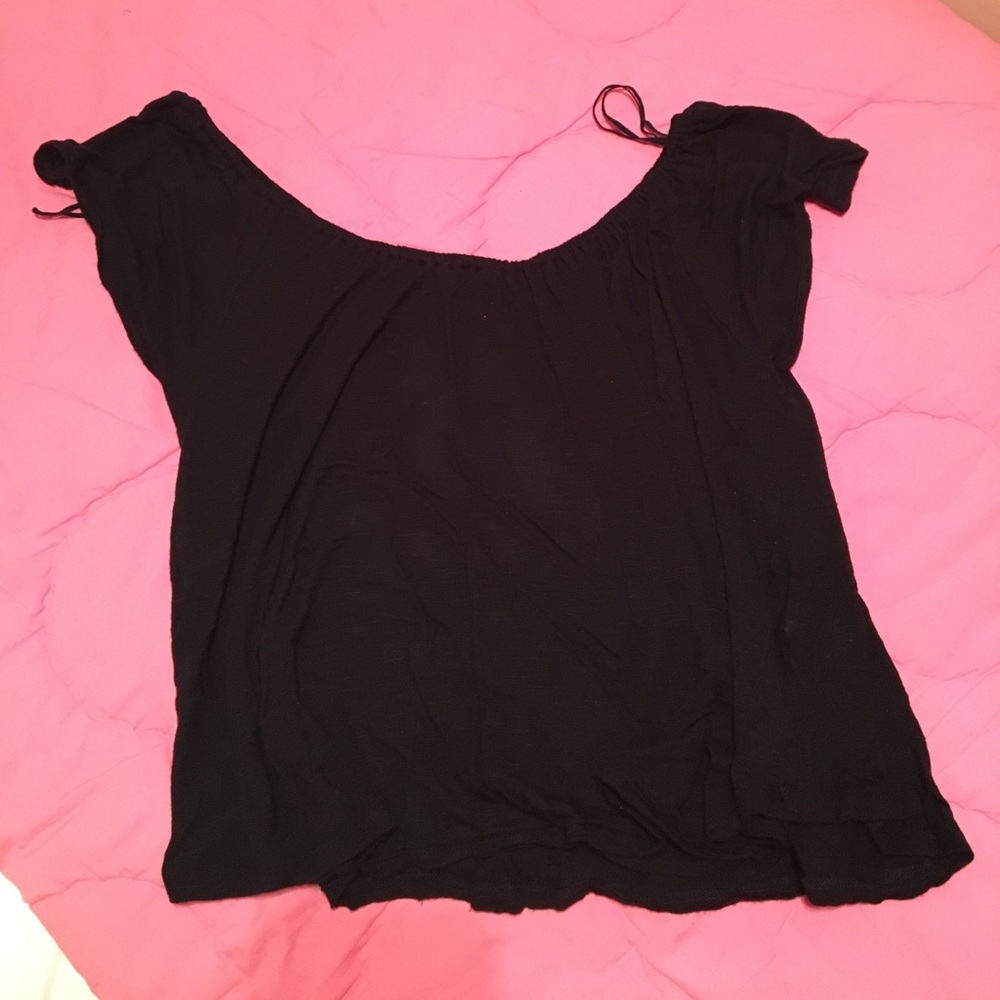 Black Scoop Neck Top from Aeropostale