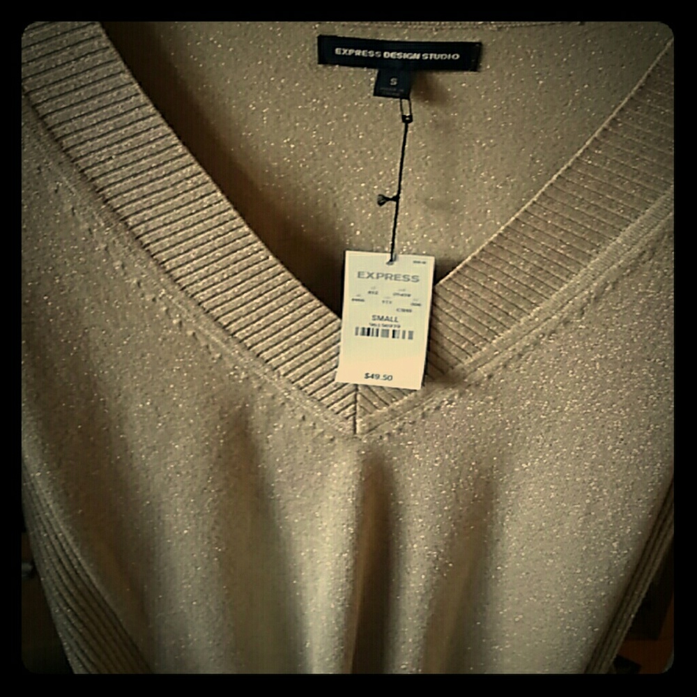 Express Design Studio Gold glitter long sleeve