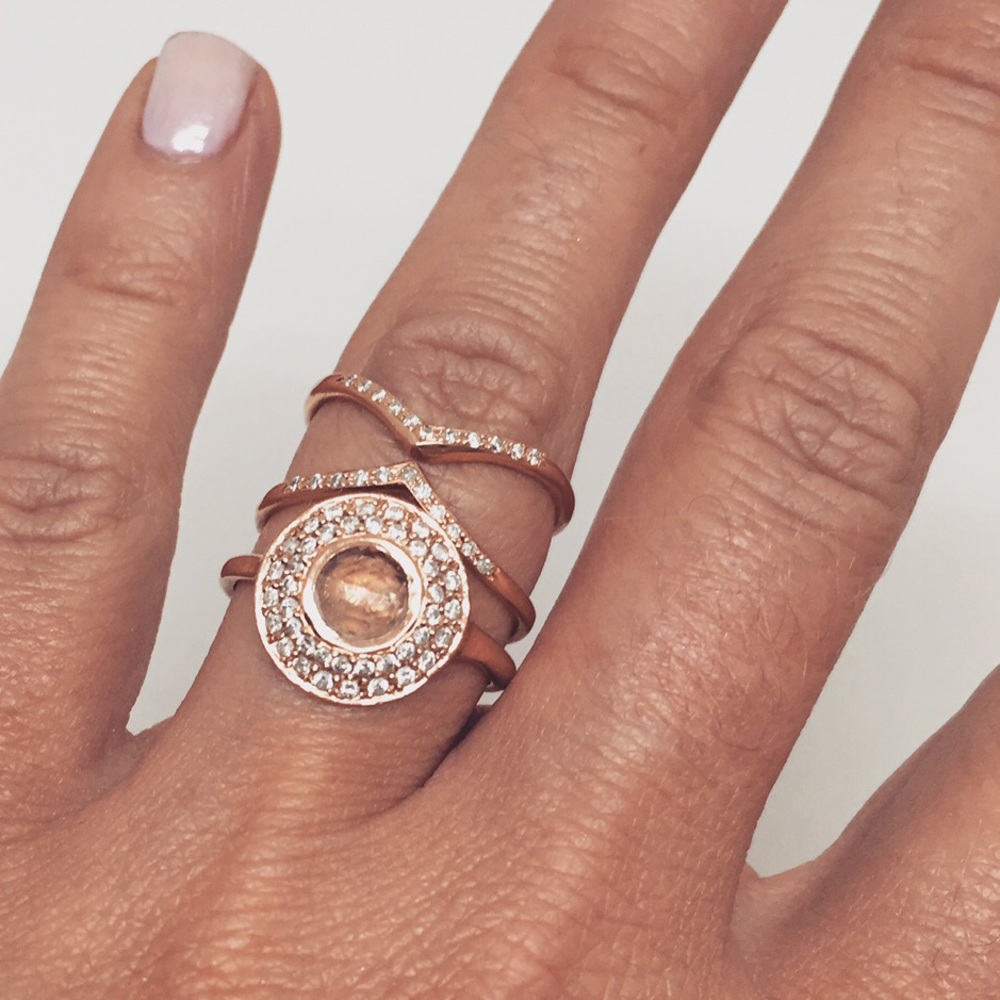 Jessica Seaton Rose Gold Morganite & Diamond rings