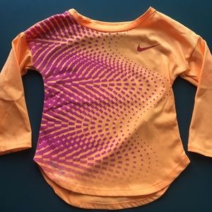 Long sleeve orange and magenta shirt