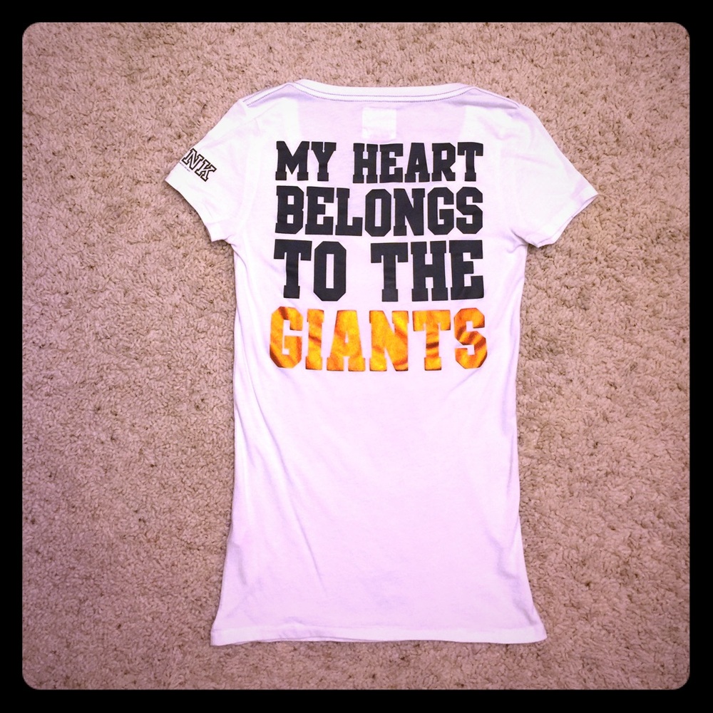 Victoria's Secret Pink SF Giants VNeck Tee Sz Sm