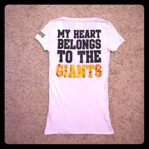 Victoria's Secret Pink SF Giants VNeck Tee Sz Sm