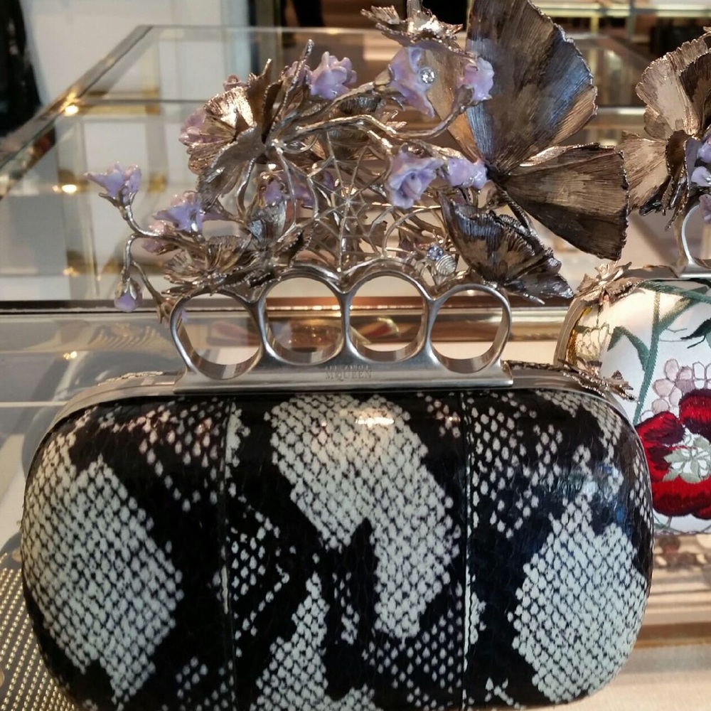 Brand New McQueen Snake Knuckle Clutch