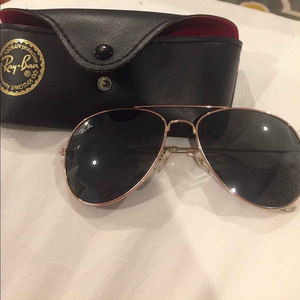 Ray Ban Aviator Sunglasses - black/gold