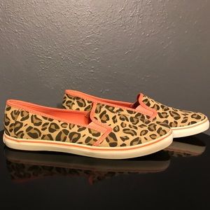 Sperry Leopard Slip Ons