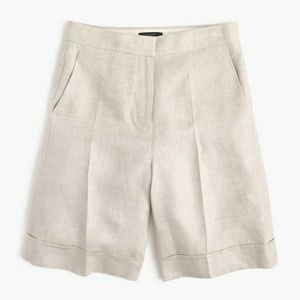 JCrew Cuffed Bermuda Shorts in Linen