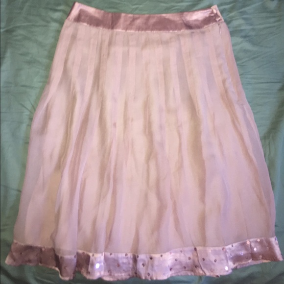 EUC Lavender 100% Silk A-line Skirt, sz 6 - Picture 1 of 5