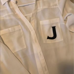 "J" monogram portofino blouse